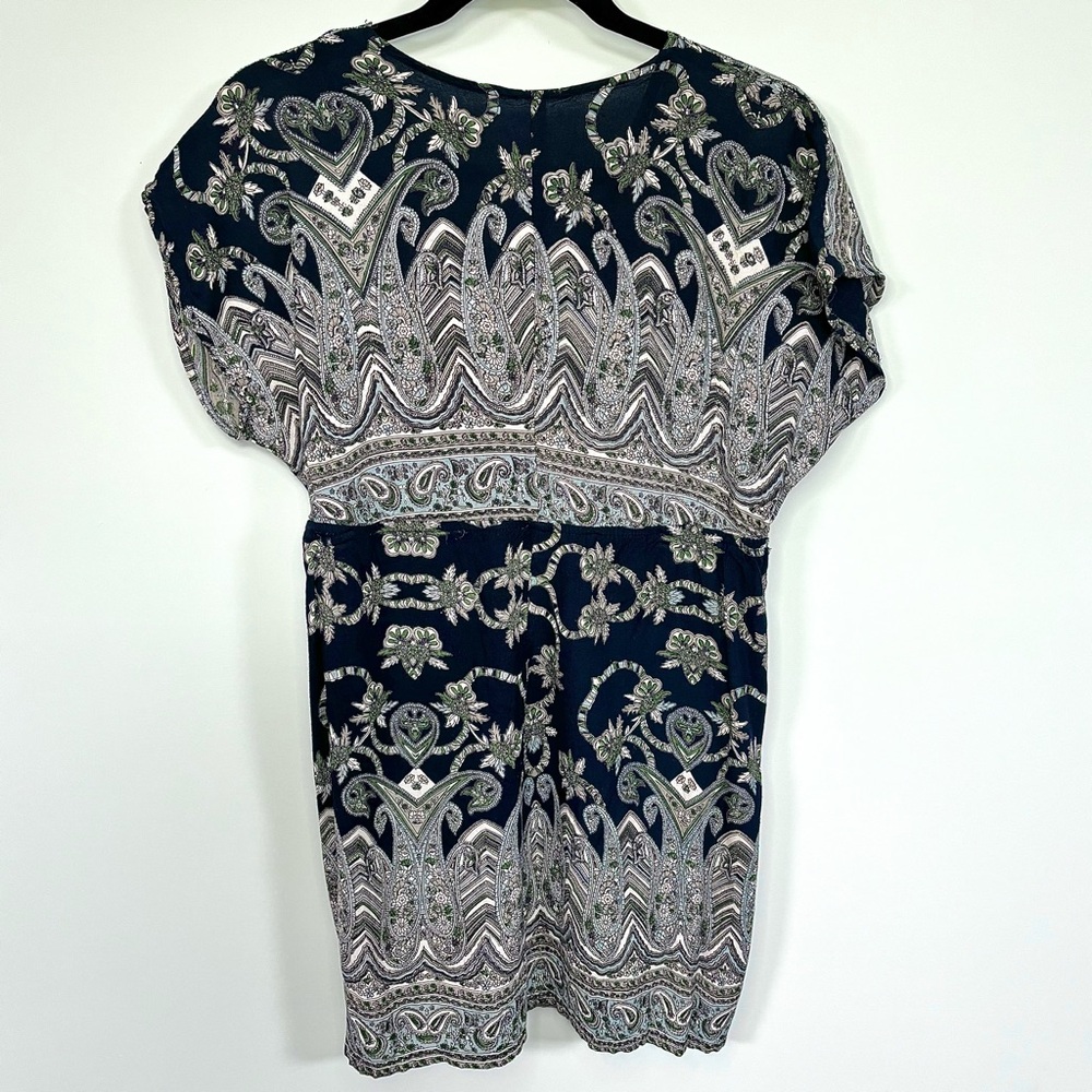 Paisley Print Empire Waist Women’s V-Neck Top M/L EUC - Picture 2 of 13